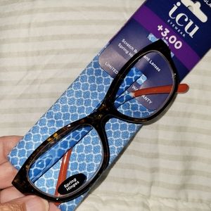 ICU Eyewear Reading Glasses +3.00 Bailey Frame w/ Spring Hinges New